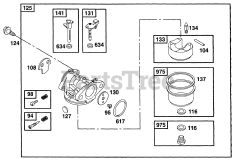 Briggs & Stratton 135702-0102-01 - Briggs & Stratton Vertical Engine Carburetor Assembly