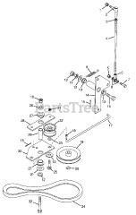 Gravely 988080 - Gravely Pro 200 Walk-Behind Mower Power Unit, 15hp Kohler (SN: 000101 & Above) Traction Clutch Linkage