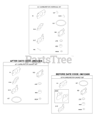 Briggs & Stratton 12Y602-0110-E2 - Briggs & Stratton Vertical Engine Carburetor Overhaul Kit, Carburetor Gasket Set