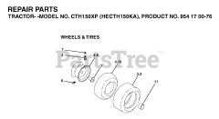 Husqvarna CTH 150 XP (954170076-A) - Husqvarna Lawn Tractor (2003-01) WHEELS &amp; TIRES