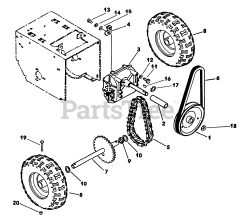 Lawn-Boy 55384 A (ST 1032) - Lawn-Boy 32" Snow Thrower (SN: J00000001 - J99999999) (1990) Wheel, Axle And Traction Drive Parts And Parts List