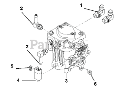 Great Dane 988641 (GHWKA1948S) - Great Dane Scamper 48" Walk-Behind Mower, 19hp Kawasaki, Hydro (SN: 000101 & Above) LH Pump Assembly