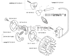 Husqvarna 322 E - Husqvarna Handheld Edger (2001-01) Ignition/Flywheel/Clutch