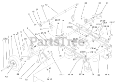 Toro 78395 - Toro 60" Side-Discharge Mower Deck for 5xi Tractor (SN: 220000001 - 220999999) (2002) Deck Suspension Assembly