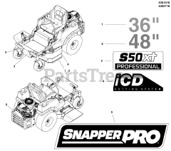 Snapper Pro S 50XT (5900959) - Snapper Pro S50XT Series 48" Zero-Turn Mower, 27hp Briggs & Stratton Decal Group - Brand &amp; Model S/N: 2016499707 &amp; Above