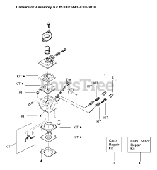 Weed Eater FL 21 LE - Weed Eater Featherlite String Trimmer Carburetor Assembly (C1U-W10) P/N 530071443