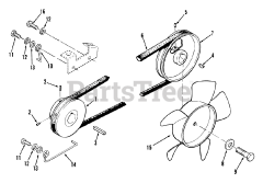 Toro 01-10K802 (C-105) - Toro Garden Tractor (1981) Drive Belt And Pulleys