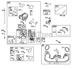 Briggs & Stratton 44U877-0032-G1 - Briggs & Stratton Vertical Engine Carburetor and Fuel Supply Group