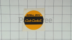 MTD 777D15169 Engine Label, 208cc Ohv