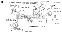 Husqvarna 55 RANCHER - Husqvarna Chainsaw (SN: 20060600001 - 20070500000) CLUTCH &amp; OIL PUMP