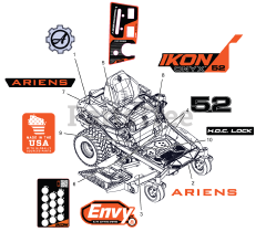 Ariens 918026 - Ariens Ikon Onyx 52" Zero-Turn Mower, 23hp Kawasaki FR (SN: 035000 & Above)