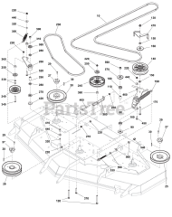Ferris 3300/72SRDCE (5901932) - Ferris 72" Mower Deck 72" Mower Deck Group - Pulleys, Belts, and Idler Arms (2 Belt System) S/N: 4002179792 and Above