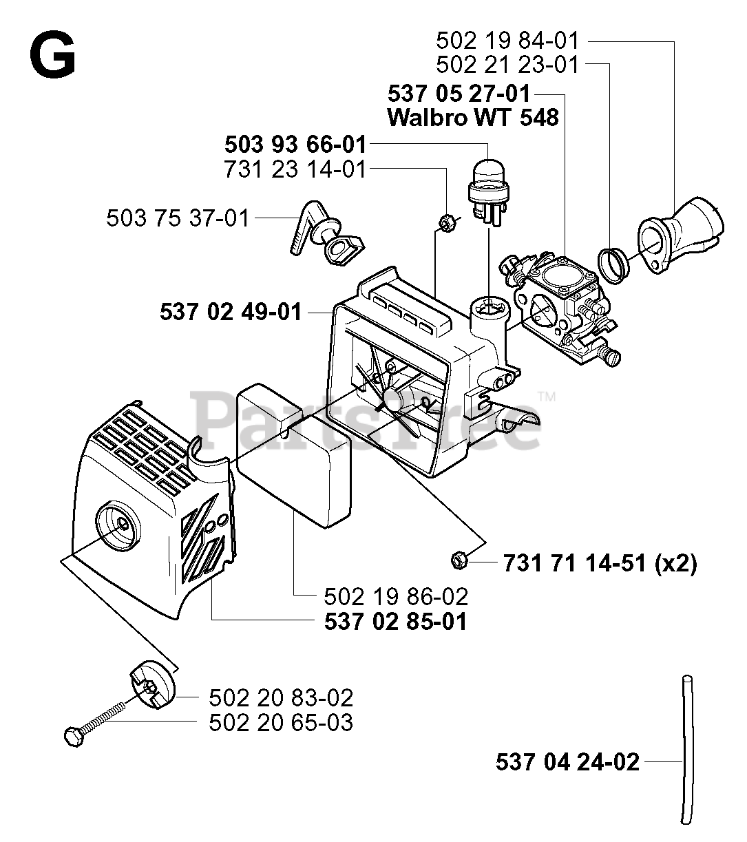 Jonsered GR 2026 Jonsered String Trimmer (200010) CARBURETOR AIR