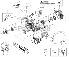Poulan P 4018 WTL - Poulan Chainsaw Handle &amp; Controls