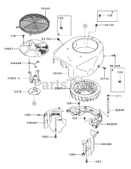Toro 74801 (18-52 ZX) - Toro 52" TimeCutter Zero-Turn Mower (SN: 230000001 - 230999999) (2003) Cooling Equipment Assembly Kawasaki FH531V-CS07
