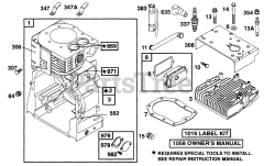 Briggs & Stratton 170402-6020-01 - Briggs & Stratton Horizontal Engine Cylinder, Head