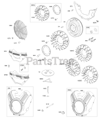Briggs & Stratton 613275-0002-E1 - Briggs & Stratton Horizontal Engine Blower Housings, Carburetor Covers, Flywheel Fans