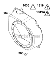 Briggs & Stratton 130G32-0123-H5 - Briggs & Stratton Horizontal Engine Blower Housing Group