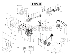 Weed Eater FL LE - Weed Eater Featherlite String Trimmer, Type 3 Engine Assembly Type 3