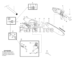 Poulan 810 EP - Poulan Pole Saw Oil Tanker &amp; Bar Clamp Assembly
