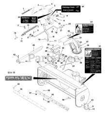 Gravely 833005 - Gravely 40" Snow Blower for 4-Wheel Tractor (SN: 000101 & Above)