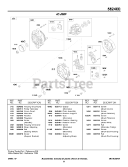 Briggs & Stratton 582447-0477-E2 - Briggs & Stratton Horizontal Engine Alternator - 40 Amp