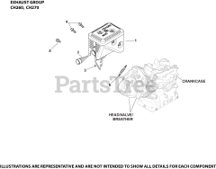 Kohler CH260-0011 - Kohler Command PRO Engine, Basic Version, 6hp, 4.5kW Exhaust Group CH260-0011