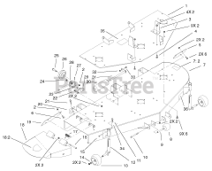 Toro 78395 - Toro 60" Side-Discharge Mower Deck for 5xi Tractor (SN: 220000001 - 220999999) (2002) Deck, Plate and Chute Assembly