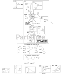 Briggs & Stratton 28AH76-0113-E1 - Briggs & Stratton Vertical Engine Carburetor, Fuel Supply, Kit - Carburetor Overhaul