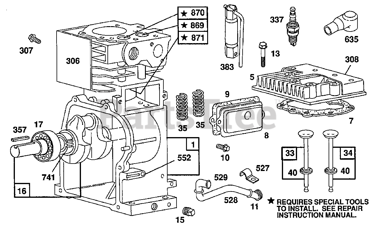 Briggs &amp; Stratton 80232-2400-01 - Briggs &amp; Stratton Horizontal Engine Cylinder,Cylinder Head ...