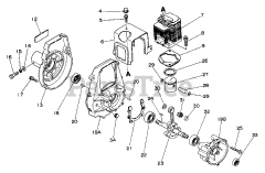 Echo GT-200 B - Echo String Trimmer (B Version) Engine, Crankcase, Fan Housing