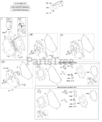 Briggs & Stratton 127432-0160-E2 - Briggs & Stratton Horizontal Engine Crankcase Cover/Sump, Cylinder, Kits/Gaskets - Engine