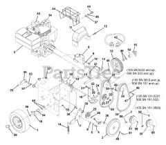 Ariens 932105 (ST 8526 LE) - Ariens 26" Snow Blower, 8.5hp Tecumseh (SN: 000101 & Above) Engine And Belt Drive