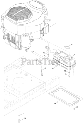 Toro 74740 (SS 5425) - Toro 54" TimeCutter Zero-Turn Mower (SN: 315000001 - 315999999) (2015) Engine and Muffler Assembly