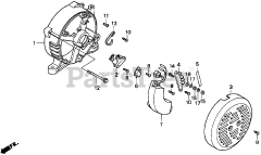 Honda EM3500X A (EA6) - Honda Generator, Made in Japan (SN: EA6-2000001 - EA6-3000000) REAR HOUSING
