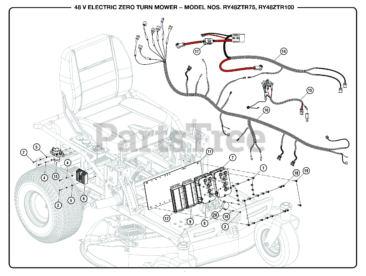Ryobi RY 48ZTR100 (099749016) Ryobi 48V ZeroTurn Mower, Rev 01 (2019