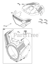 Briggs & Stratton 61E377-0064-J1 - Briggs & Stratton Horizontal Engine Blower Housing Group