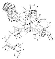 Toro 01-08K801 (C-81) - Toro Garden Tractor (1980) Clutch, Brake And Speed Control Linkage 3