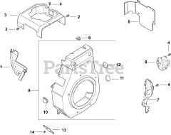 Kohler CH15-44504 - Kohler Command PRO Single Engine, Basic Version, 15hp, 11.2kW Blower Housing &amp; Baffles 6-27-58