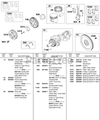 Briggs & Stratton 587447-0205-E2 - Briggs & Stratton Horizontal Engine Piston, Rings, Crankshaft, Flywheel, Connecting Rod
