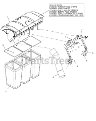 Gravely 892051 - Gravely Peco 3-Bag Bagger (SN: 001000 & Above)