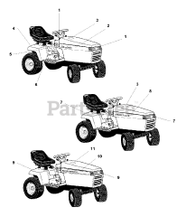 Simplicity 1693695 - Simplicity Broadmoor 44" Lawn Tractor, 17hp Decals Group - Brand &amp; Model