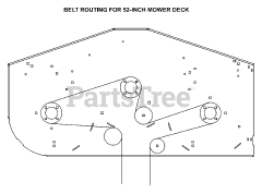 Gravely 515151 - Gravely 52" ZT Deck Repair Kit Belt Routing For 52-Inch Mower Deck