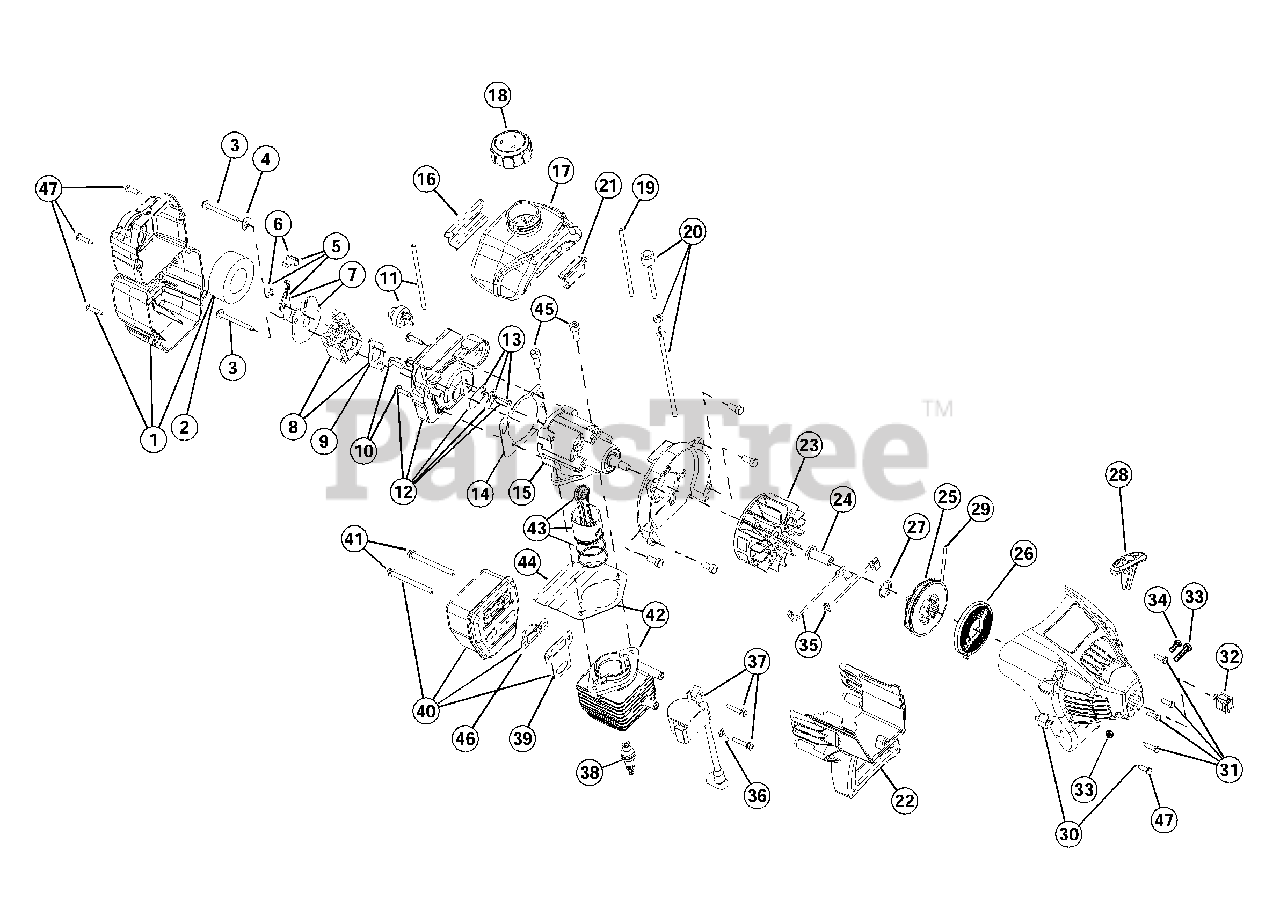 Bolens BL 150 (41BD150G163) - Bolens String Trimmer Engine Parts Parts