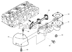 Toro 22333 (TX 525) - Toro Dingo Compact Utility Loader (SN: 270000401 - 270999999) (2007) Exhaust Manifold Assembly