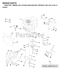Husqvarna GTH 220 (954140012-E) - Husqvarna Garden Tractor (1998-09) ENGINE
