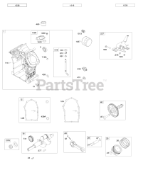 Briggs & Stratton 542477-0100-E1 - Briggs & Stratton Horizontal Engine Cylinder, Crankshaft, Piston/Rings/Connecting Rod