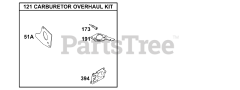 Briggs & Stratton 134202-1118-E1 - Briggs & Stratton Horizontal Engine Kits/Gasket Sets - Carburetor