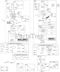 Briggs & Stratton 285H77-0122-E2 - Briggs & Stratton Vertical Engine Carburetor, Fuel Supply, Kit - Carburetor Overhaul