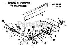 Green Machine 1940 - Green Machine String Trimmer 2381 Snow Thrower Attachment